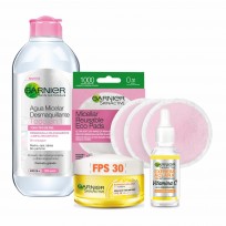 Pack Cuidado Facial Express  Aclara Garnier 