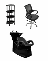 Combo Peluquería Lavacabezas + Silla + Módulo Ayudante 