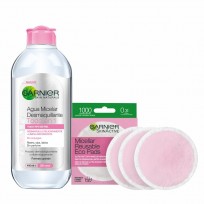 Agua Micelar Skin Active + Eco Pads Desmaquillante Garnier