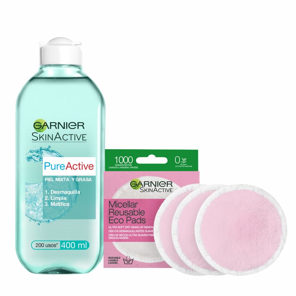 Agua Micelar Desmaquillante Piel Mixta a Grasa Pureactive Garnier 400 ml