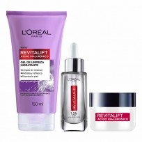 Gel + Crema Día + Serum Ácido Hialurónico Loreal Paris