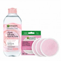Agua Micelar de Rosas + Eco Pads Desmaquillante Garnier