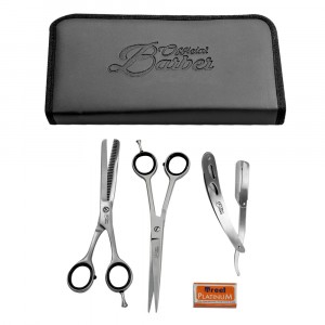 Set de Tijeras Corte + Pulir 7 + Navajin Official Barber