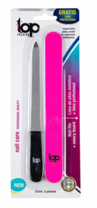 Lima De Uñas Metalica + Lima Profesional Top Fashion 