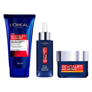 Pack Retinol Gel + Serum Noche + Crema FPS17 Loreal Paris