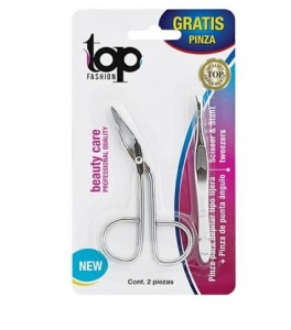 Pinza Para Depilar Tipo Tijera + Pinza Punta Ángulo Top Fashion