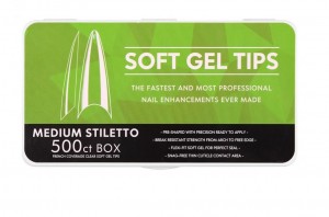 Soft Gel Tips Medium Stiletto x500	
