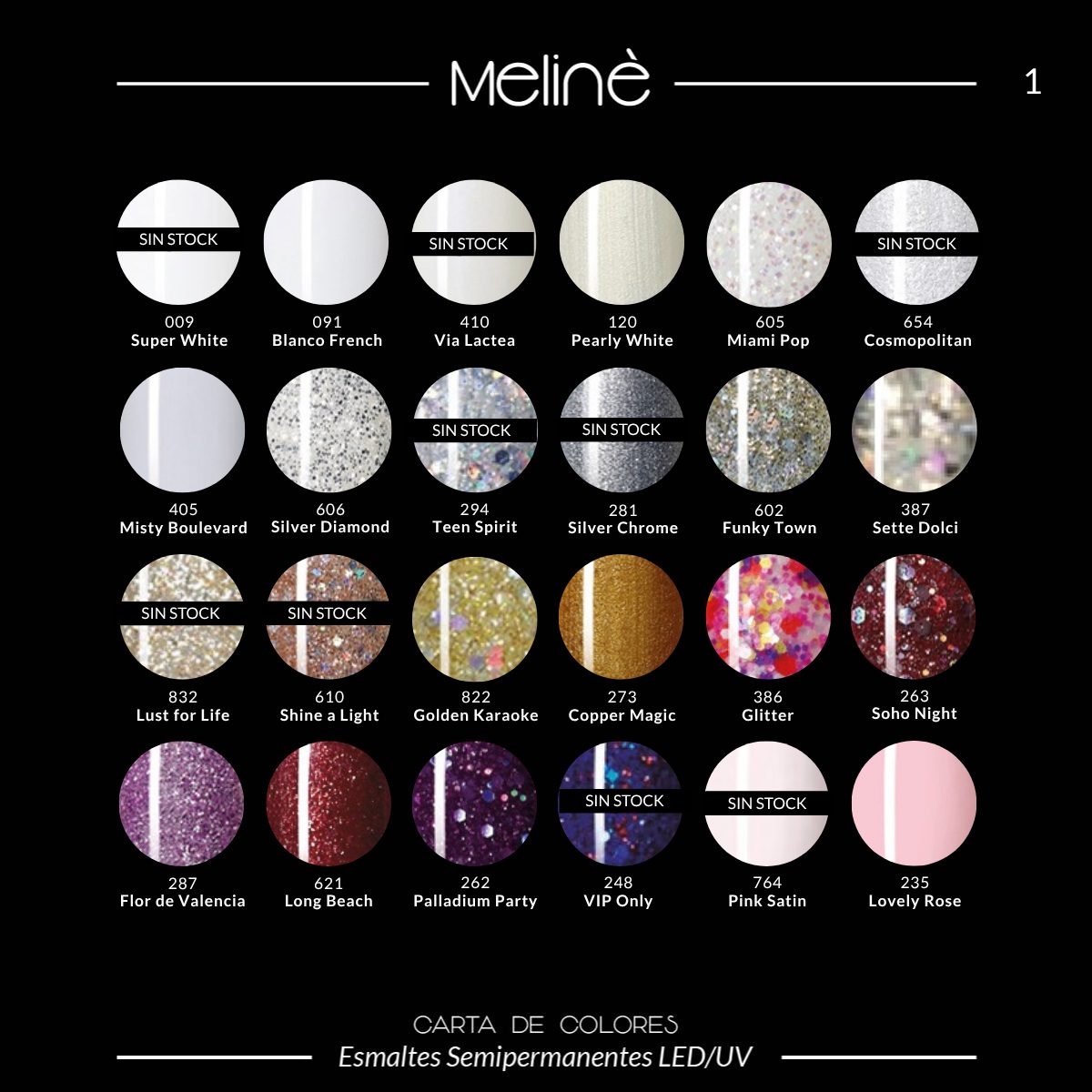 Esmalte Semipermanente Color para uñas Meliné