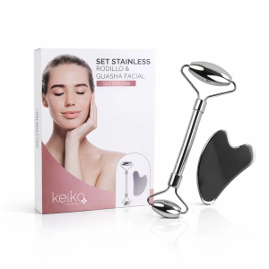 Set Stainless Rodillo & Guasha Facial Keiko