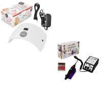 Combo Torno Student Drill + Cabina Led Nail Lamp Meline 